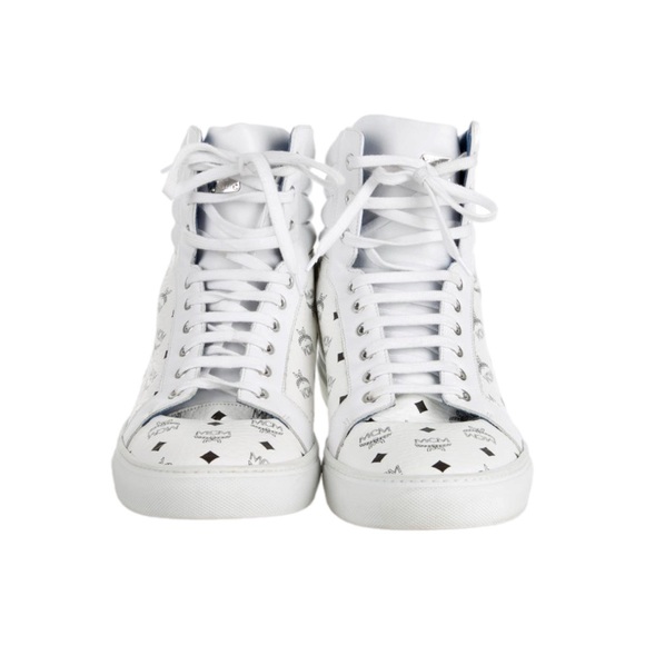 MCM 'Carryover' Visetos Leather High Top Sneakers - Excellent Condition (Sz 12)